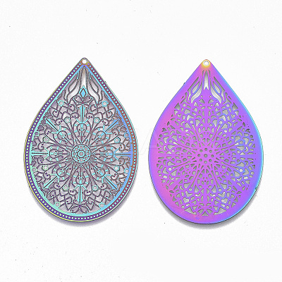 Ion Plating(IP) 304 Stainless Steel Filigree Pendants LS-X-STAS-S108-54-1