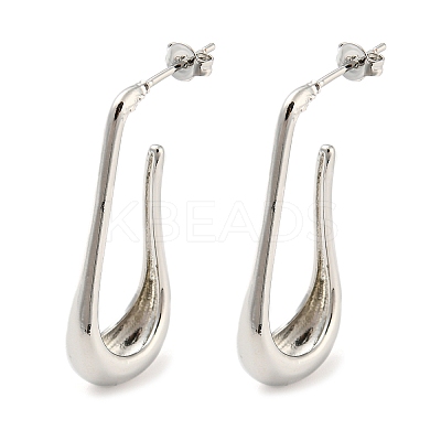 Rack Plating Brass Teardrop Stud Earrings EJEW-P242-04P-1