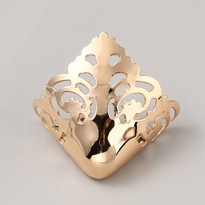 Hollow Floral Pattern Iron Toe Cap Covers AJEW-WH0270-139B-KCG-1