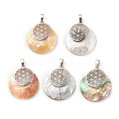 Natural Mixed Shell Pendants KK-F751-M-B-1