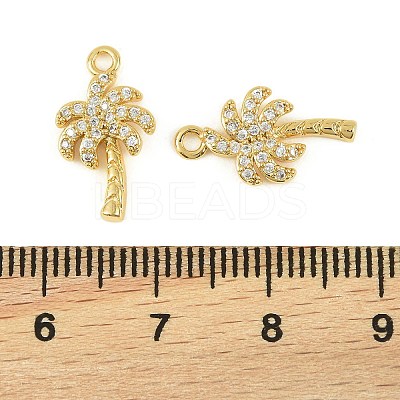 Brass Micro Pave Clear Cubic Zirconia Charms KK-P347-07G-1