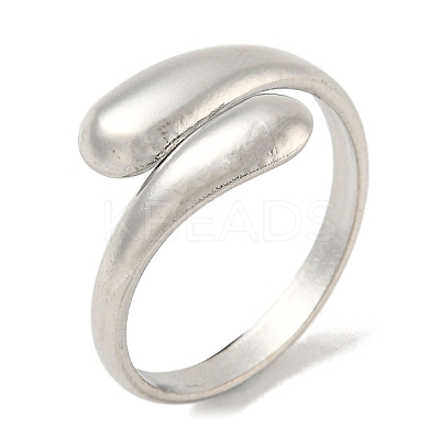 Non-Tarnish 304 Stainless Steel Plain Cuff Ring RJEW-C067-01P-1