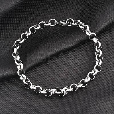 Tarnish Resistant 304 Stainless Steel Cable Chain Bracelets BJEW-I202-02B-1