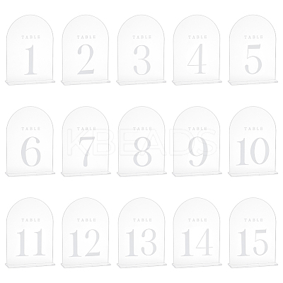 Number 1~15 Acrylic Table Place Cards AJEW-WH0709-140-1