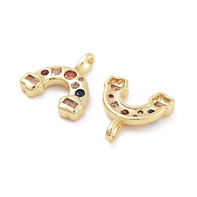 Rainbow Rack Plating Brass Micro Pave Cubic Zirconia Charms KK-G512-25G-02-1