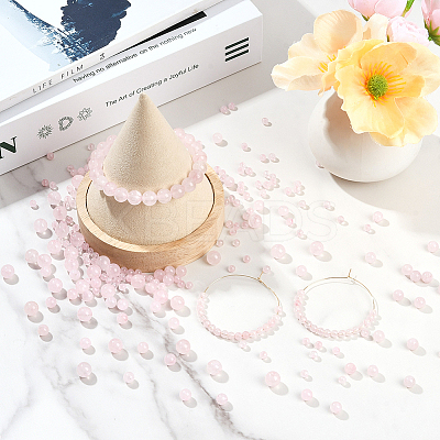100Pcs Natural Rose Quartz Round Beads Strands G-SP0001-19C-1