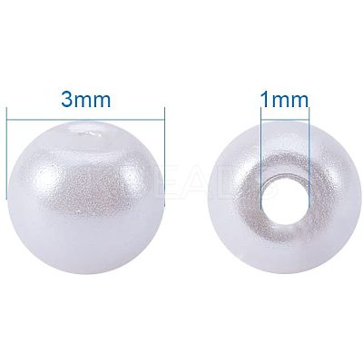 Eco-Friendly Dyed Glass Pearl Round Beads HY-PH0001-3mm-RB011-1