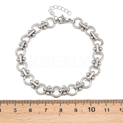 304 Stainless Steel Link Chain Bracelets for Women BJEW-H207-01D-P-1