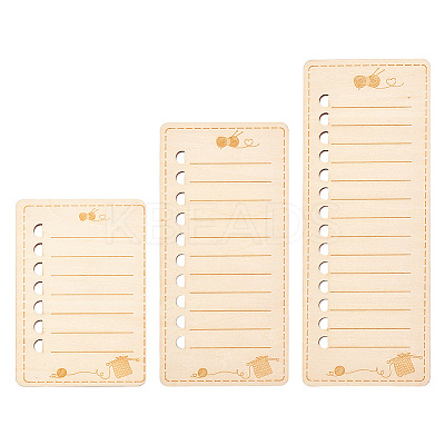 1 Set Rectangle Wooden Yarn Thread Winding Plate DIY-BC0013-85-1