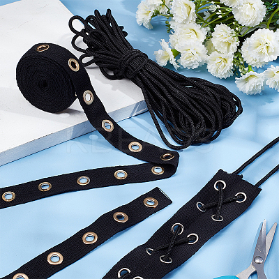 1 Strand Polyester Golden Plated Brass Grommet Eyelet Twill Tape Trim OCOR-BC0005-91-1