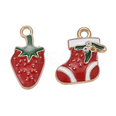 60Pcs 30 Styles Alloy Enamel Pendants ENAM-LS0001-03LG-1