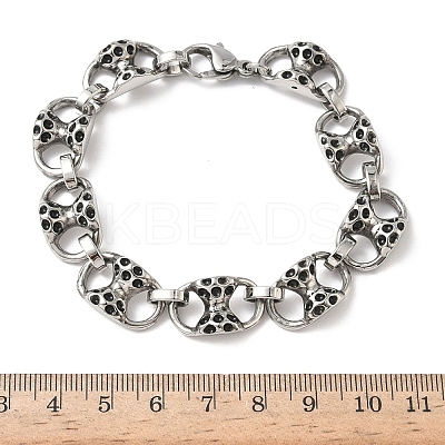 304 Stainless Steel Link Chain Bracelets for Men Women BJEW-D385-06AS-1