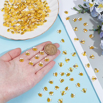220Pcs 2 Styles Bees Resin Nail Art Cabochons RESI-DR0001-06-1