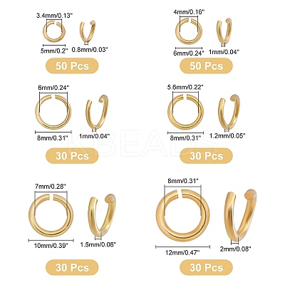 240Pcs Brass Jump Rings KK-CA0003-03-1