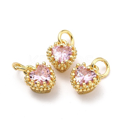 Brass Micro Pave Mixed Color Cubic Zirconia Pendants ZIRC-D120-02G-M-1