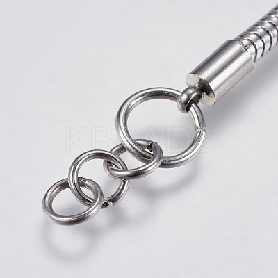 Tarnish Resistant 304 Stainless Steel Round Snake Chain Bracelet Making STAS-F139-056P-C-1