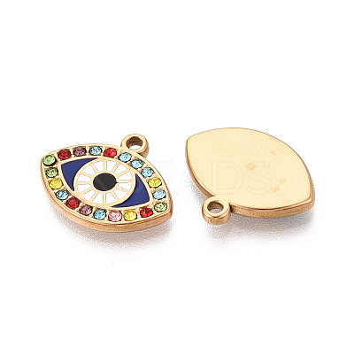 304 Stainless Steel Rhinestone Pendants STAS-N110-53B-G-1