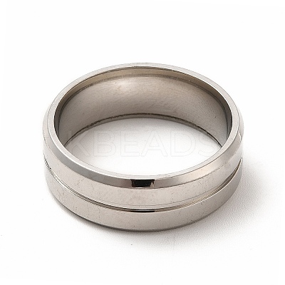 Tarnish Resistant 201 Stainless Steel Finger Ring Findings STAS-P323-02P-1