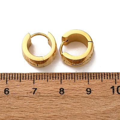 304 Stainless Steel Clear Cubic Zirconia Hoop Earrings EJEW-D331-08A-G-1