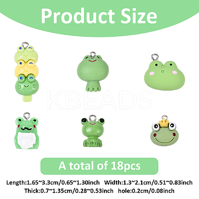 18Pcs 6 Styles Opaque Resin Pendants RESI-YW0004-56-1
