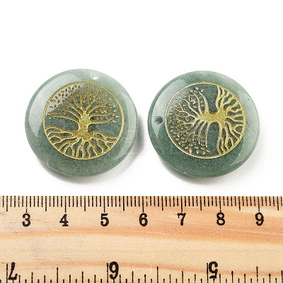Natural Green Aventurine Carved Pendants G-H007-06E-1