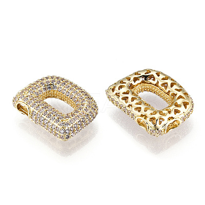 Brass Micro Pave Cubic Zirconia Pendants KK-N254-06G-D-1