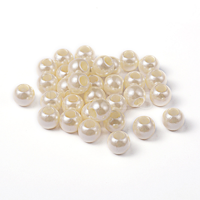 ABS Plastic Imitation Pearl European Beads MACR-R530-12mm-A41-1