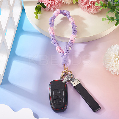 Cotton Braided Flower Pendant Decorations AJEW-TAC0030-032G-09-1