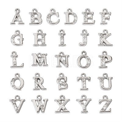 Alloy Rhinestone Charms ALRI-T008-01P-1