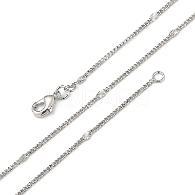 2mm Rack Plating Brass Curb Chain Necklaces for Women Men MAK-L044-24P-1