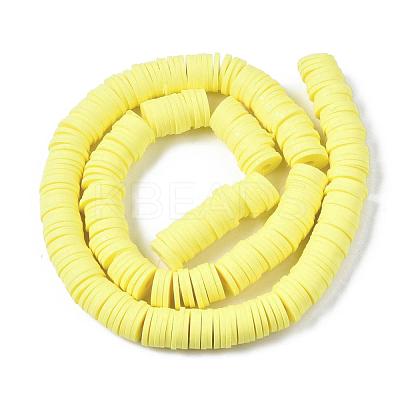 Flat Round Handmade Polymer Clay Beads CLAY-R067-10mm-22-1