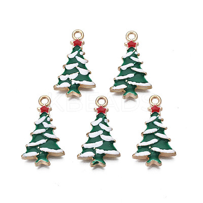 Rack Plating Alloy Enamel Pendants X-ENAM-N055-123-1