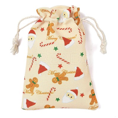Christmas Theme Cloth Printed Storage Bags ABAG-F010-02A-04-1