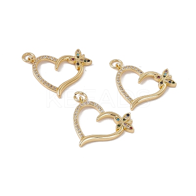 Brass Micro Pave Colorful Cubic Zirconia Pendants KK-G439-12G-1