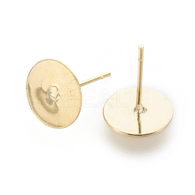 202 Stainless Steel Stud Earring Findings STAS-F186-01G-10mm-1
