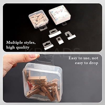 300Pcs 4 Styles PET Back Adhesive Slot Hole Hang Tabs DIY-GA0007-50-1