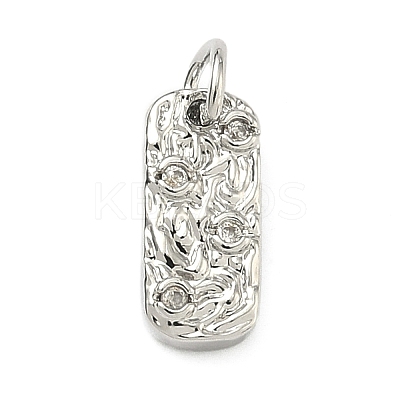 Five Elements Theme Brass Micro Pave Clear Cubic Zirconia Charms KK-F934-02E-P-1