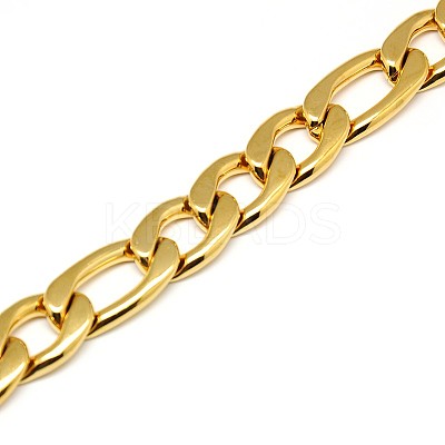 Fashionable 304 Stainless Steel Figaro Chain Necklaces for Men STAS-A028-N019G-1