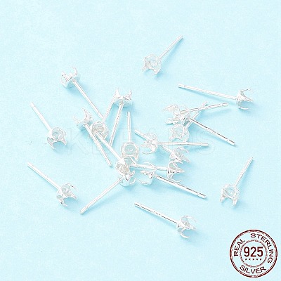 925 Sterling Silver Post Stud Earring Settings STER-P047-06A-S-1
