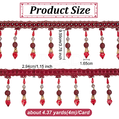 4M Polyester Fringe Lace Ribbon DIY-OC0013-57D-1