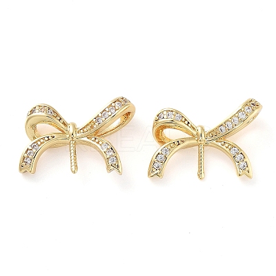 Rack Plating Brass Micro Pave Clear Cubic Zirconia Pendants KK-M280-15G-1
