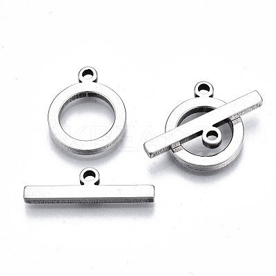 Non-Tarnish 201 Stainless Steel Toggle Clasps STAS-Q241-008P-NF-1
