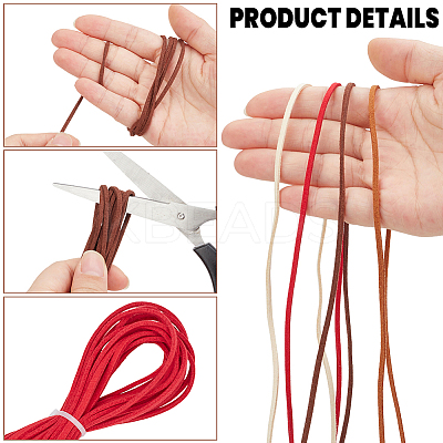 4Pcs 4 Colors Flat Faux Suede Cord OCOR-CL0001-06B-1
