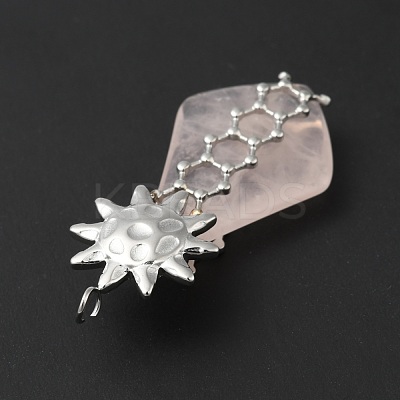 Natural Rose Quartz Pendants G-G870-07P-1