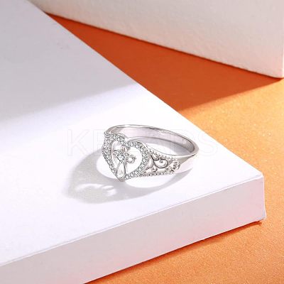 925 Sterling Silver Micro Pave Cubic Zirconia Finger Rings FS-WG6D494-04-1