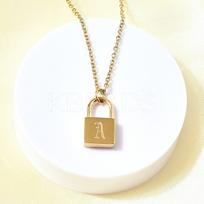 304 Stainless Steel Rolo Chain Pendant Necklaces NJEW-S444-01G-01-1