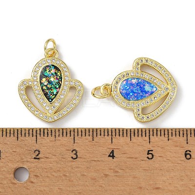 Brass Micro Pave Cubic Zirconia Pendants KK-A197-27G-1