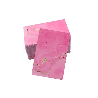 100Pcs Rectangle Gold Stamping Paper Necklace and Earring Display Cards PW-WG32565-01-1