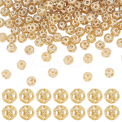 200Pcs Hollow Brass Spacer Beads KK-PH0005-83-1