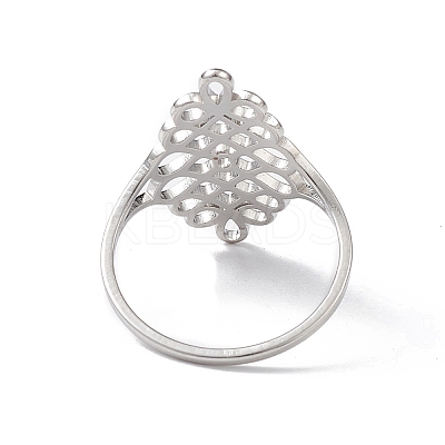 Non-Tarnish Hollow Out Chinese Knot 304 Stainless Steel Finger Ring for Women RJEW-E073-09P-1